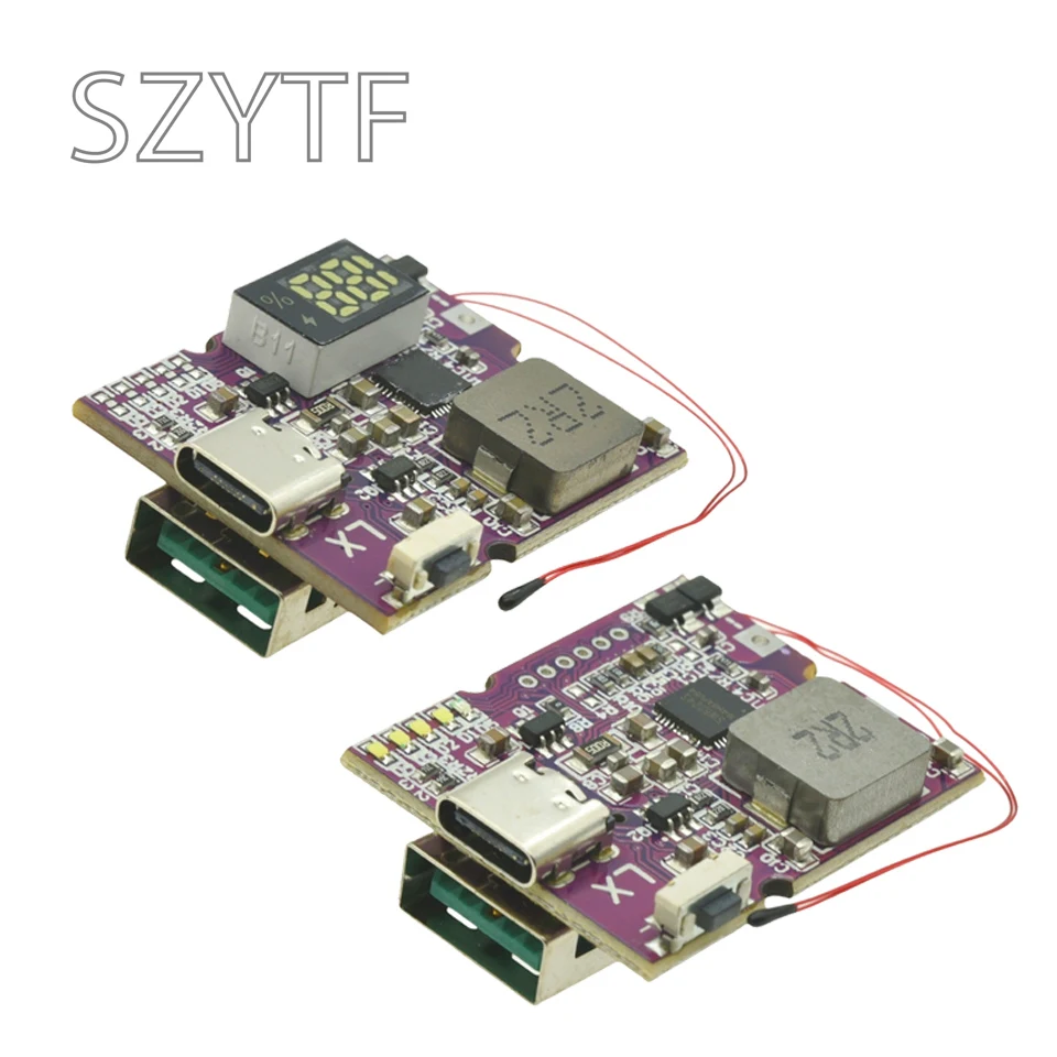 Banco de energía de 22,5 W, módulo de banco de energía móvil de carga rápida bidireccional para placa de cargador de batería de litio compatible con PD/QC2/3,0 QC4 +