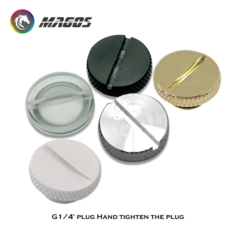 2 uds G1/4 "rosca tapón de parada de agua para caja sellado de refrigeración por agua negro/plata