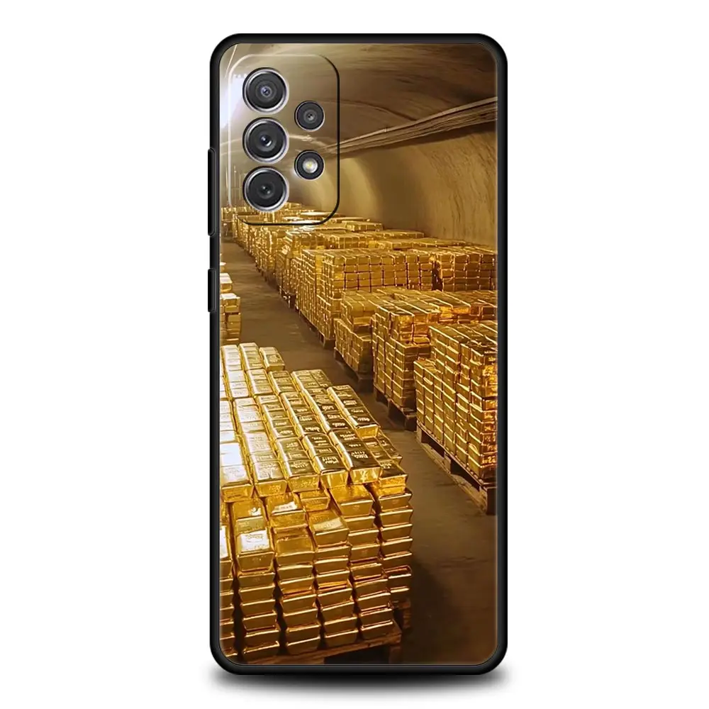 Funda de teléfono con diseño de dinero dorado para Samsung A51 A71 A21S A17 A11 A15 A25 A41 A23 A33 A53 A73 A07 A03S A05S A13 A35 A55 5G - imagen 3