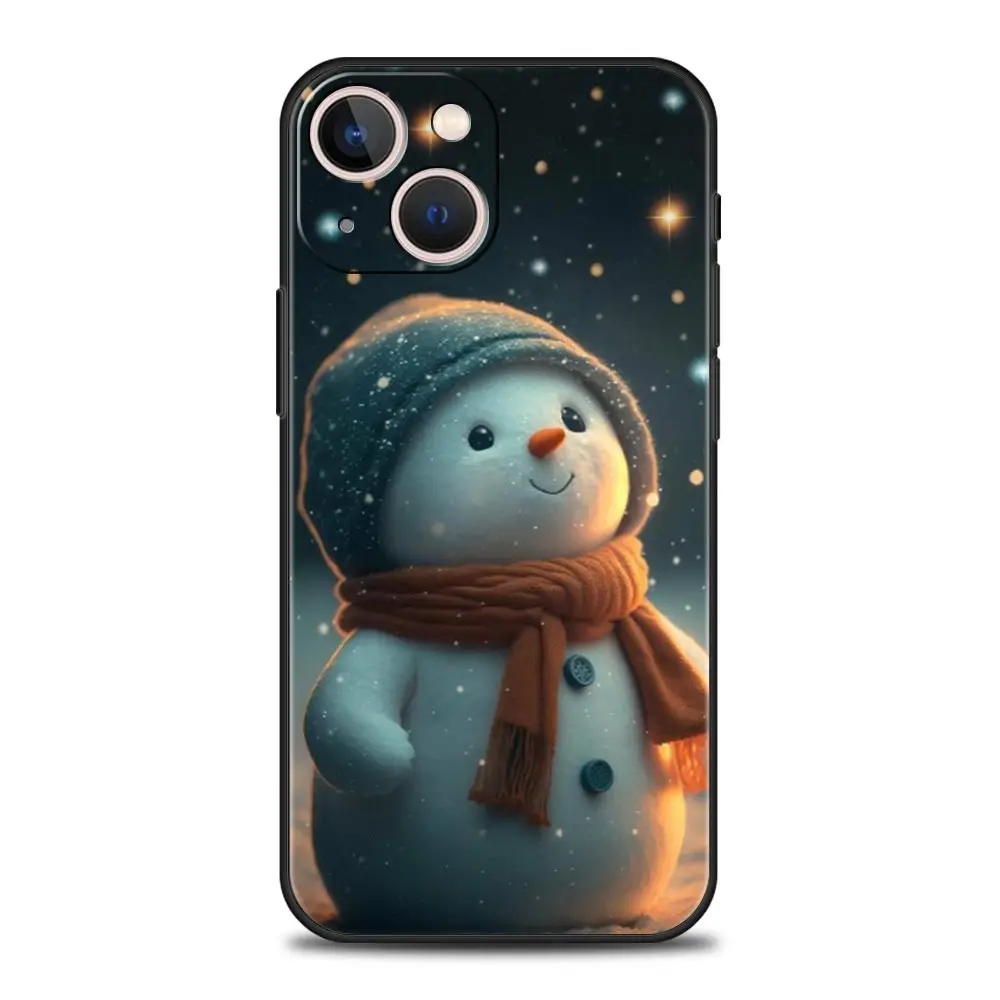 Funda de teléfono de lujo para Apple iPhone 11, 15, 14 Pro MAX, 12, 13, 7, 8 Plus, X, XR, XS, MAX, SE, Funda negra con estampado gráfico de Navidad - imagen 3