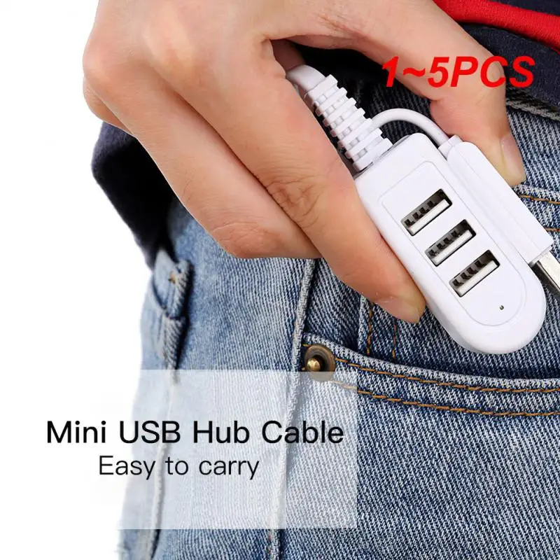 Concentrador de puertos Usb de 1 a 5 piezas, 3 puertos, divisor para carga de datos, Cargador Usb, accesorios de ordenador portátil y Pc, adaptador de extensión de Cable Usb