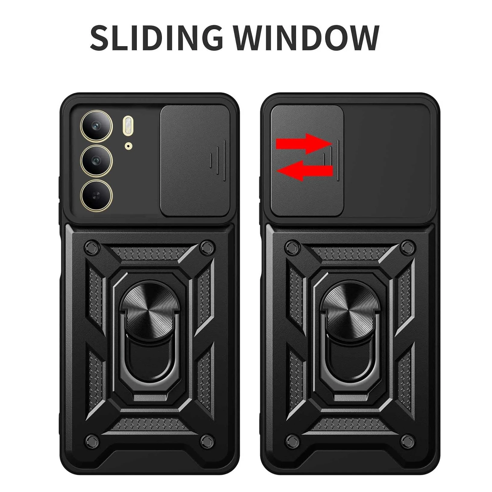 Funda de teléfono con armadura y soporte para Realme P3 Lite P3 Ultra, protección de lente con anillo, soporte magnético, Fundas - imagen 2