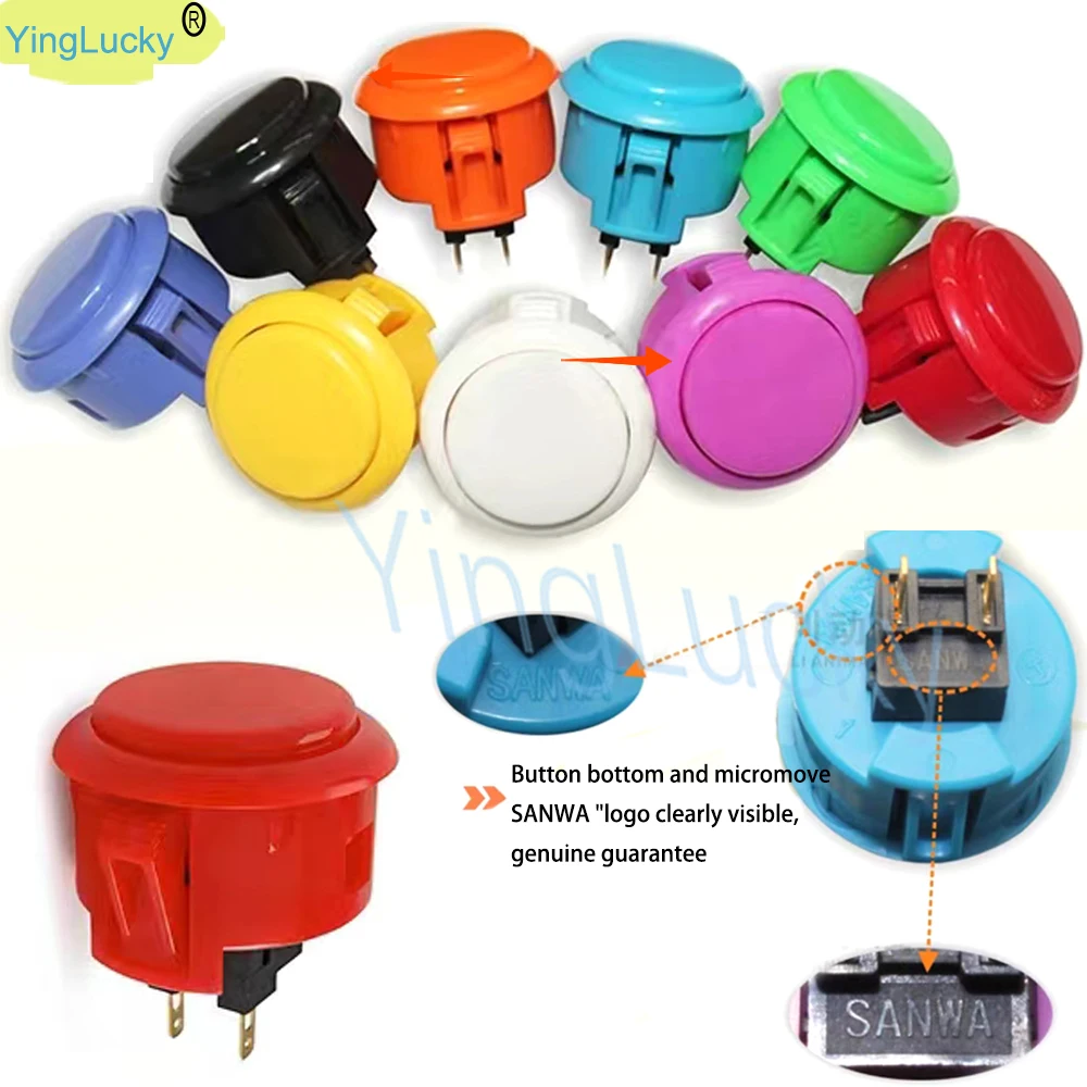 1 Uds. Botón sanwa Original OBSF 30 obsf24 botón de arcade 24mm 30mm interruptor Nintendo MAME raspberry pi botones de repuesto - imagen 3