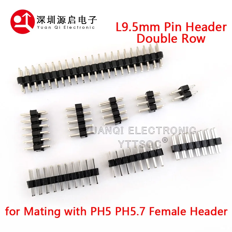 Cabezal de Pin macho y hembra, accesorio de perfil corto, doble fila recta, 2x3/4/5/6/7/8/9/10/12/20/40P, Rohs, 10 piezas, 2,54mm, Ph5.0 conector - imagen 5