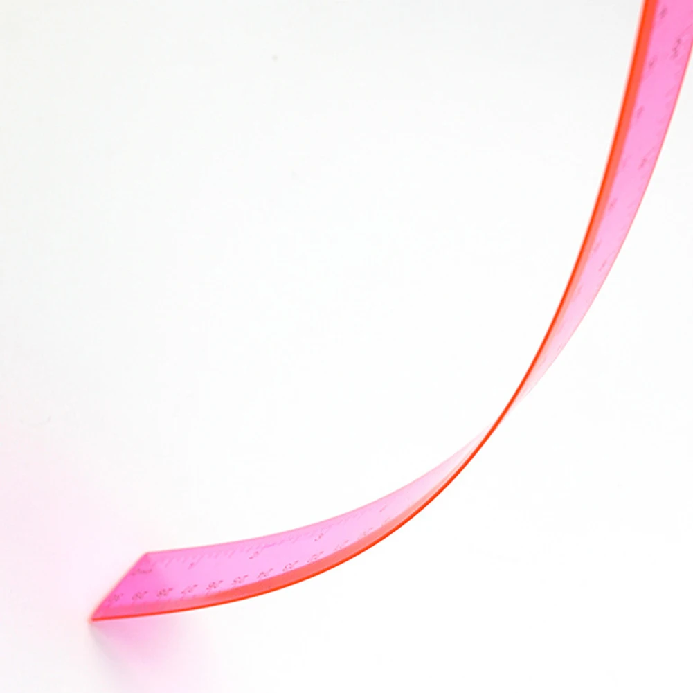 Regla transparente de Color de 8 Uds., reglas de dibujo de plástico de 30CM, reglas métricas portátiles resistentes al desgaste para el hogar, la Oficina y la escuela - imagen 5