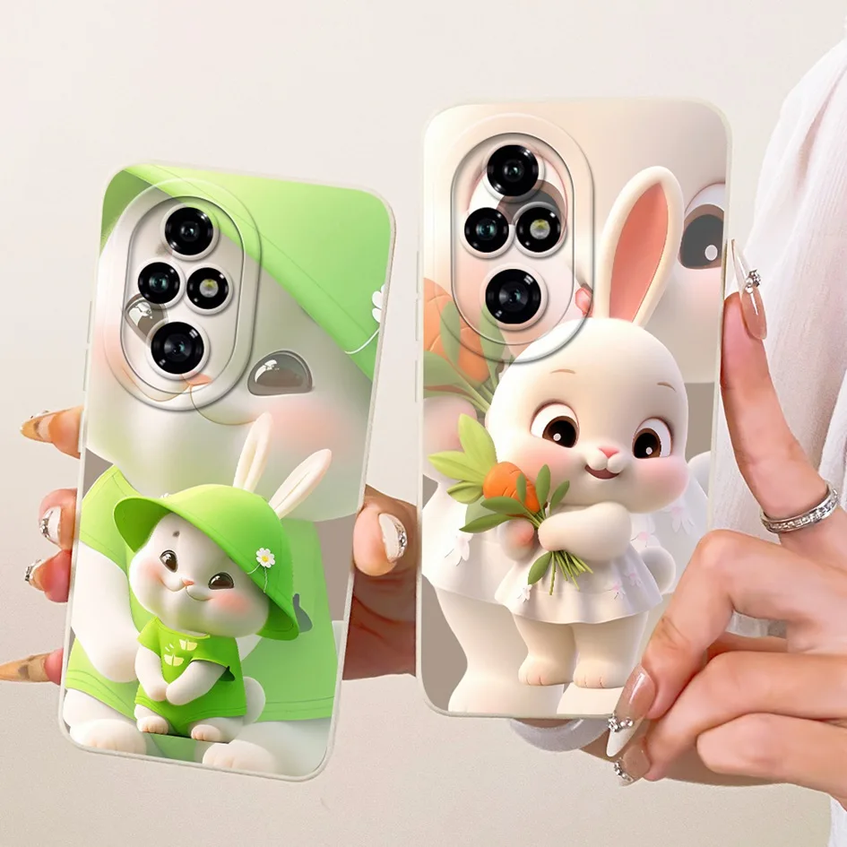 Para Honor 200 5G funda de ELI-NX9 funda bonita de dibujos animados conejo gato suave caramelo silicona a prueba de golpes parachoques para Honor 200 Pro 200Pro Shell