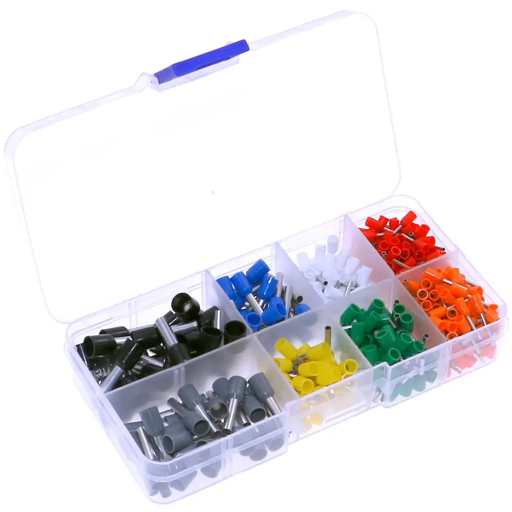 Caja mixta de terminales de extremo de Pin de cable aislado conector de engarzado de cobre de alambre de 400 Uds - imagen 4