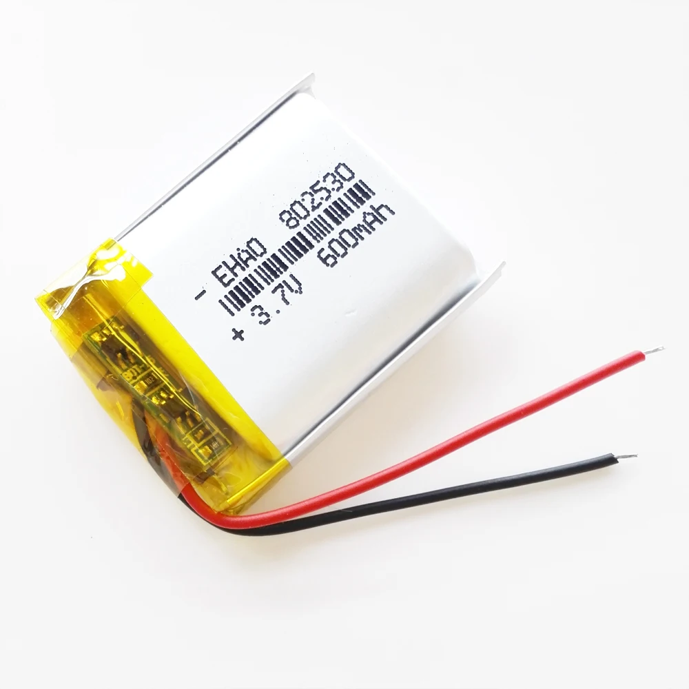 EHAO-batería recargable LiPo de polímero de litio, lote de 5 piezas, 802530, 3,7 V, 600mAh, para auriculares Mp3, E-book, auriculares bluetooth, cámara - imagen 4