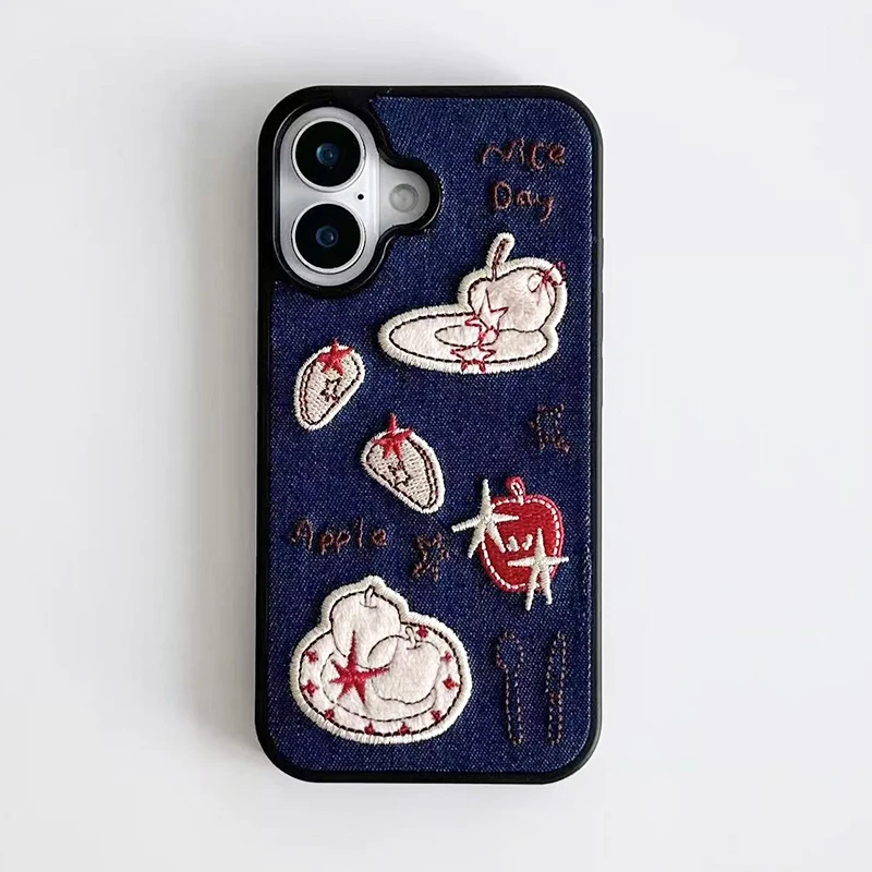 Funda protectora para teléfono Apple con bordado 3D de vaquero a la moda para iPhone 17 Pro Max 16 15 14 13 - imagen 3