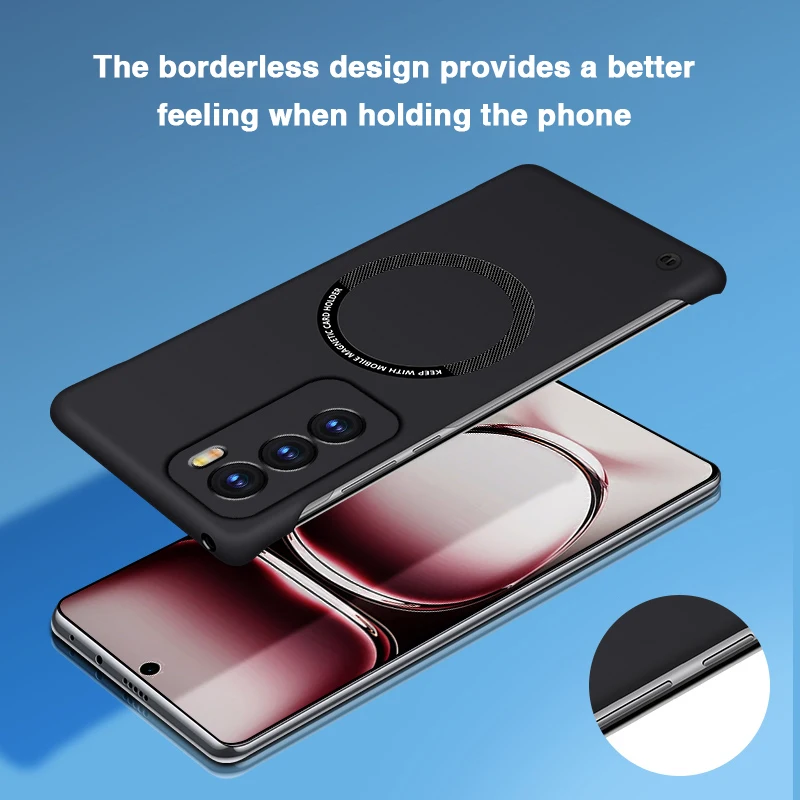 Funda de teléfono delgada sin marco magnética para OPPO Reno12 Reno 12 Pro 12Pro 5G China Global Funda de lujo dura PC Color caramelo contraportada - imagen 4