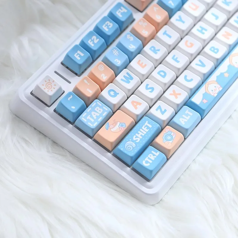 Teclas de pato costero azul, teclas originales de perfil MDA 6.25U PBT para teclado mecánico, tapa de tecla Kawaii personalizada con personalidad - imagen 2