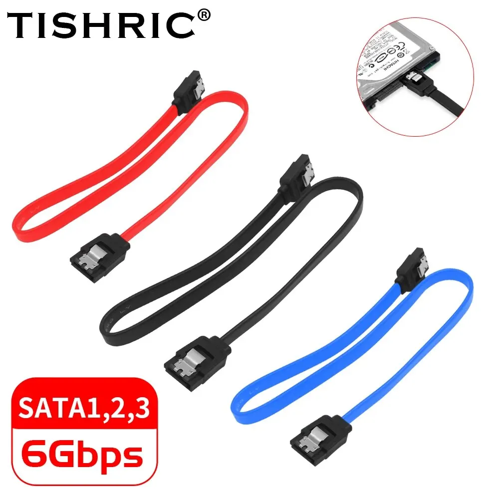 Cable TISHRIC SATA Sata3.0 Cable de datos en serie de disco duro de estado sólido Cable de transmisión rápida de disco duro Sata Flexible multiespec - imagen 2