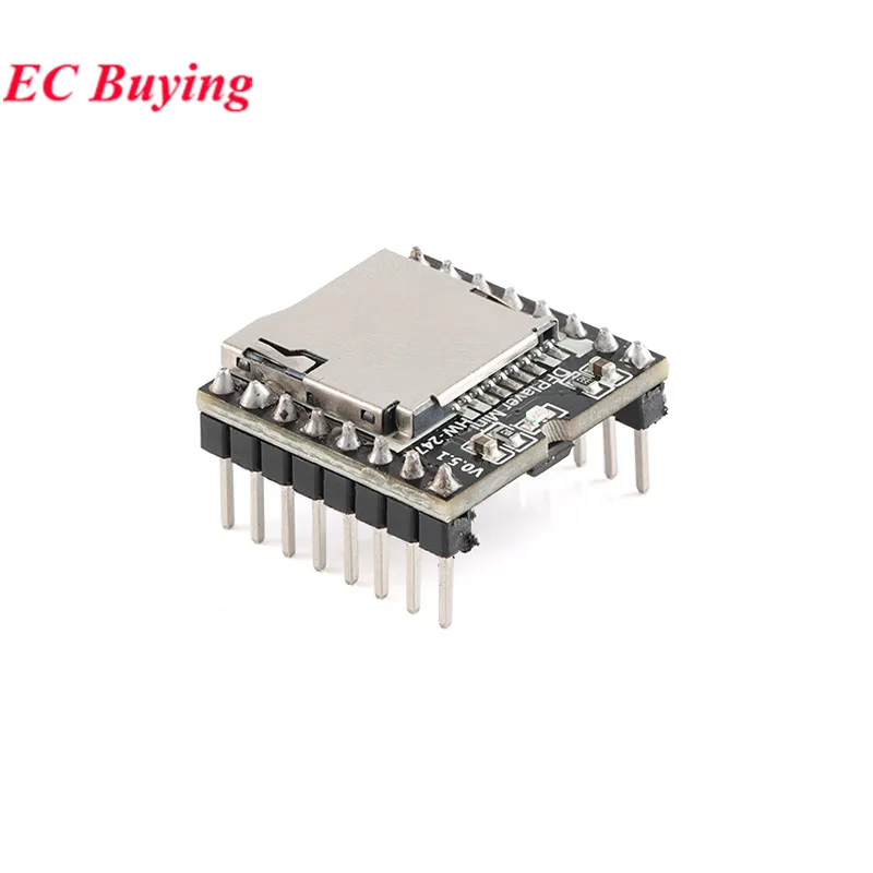 1-20 piezas DFPlayer Mini módulo de reproductor de MP3 16P tarjeta TF U disco MP3 DF reproductor Audio módulo de voz placa IO/Puerto serie/AD para Arduino - imagen 3