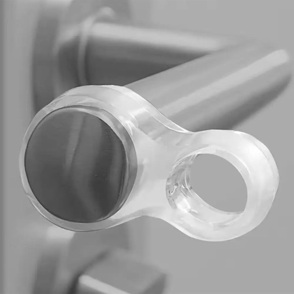 Manijas Tope de puerta Tope de puerta de Gel de silicona protección de pared transparente perilla de puerta parachoques Protector de muebles almohadilla amortiguador de manija - imagen 4