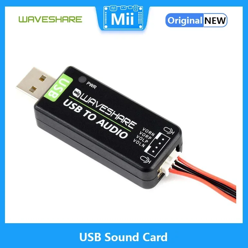Tarjeta de sonido USB Waveshare, módulo de audio USB, sin controlador, convertidor de audio externo para Raspberry Pi / Jetson Nano - imagen 3