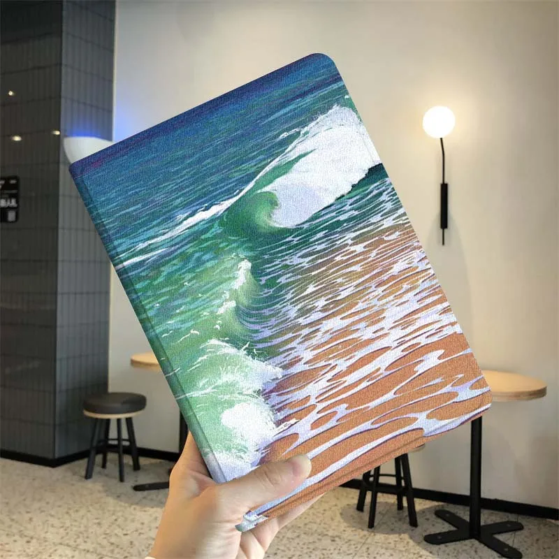 Ondulaciones de olas oceánicas azules para Samsung Galaxy Tab A A7 A8 A9 A11 S6 S11 10,1 10,4 10,5 pulgadas Lite Plus funda para tableta - imagen 4