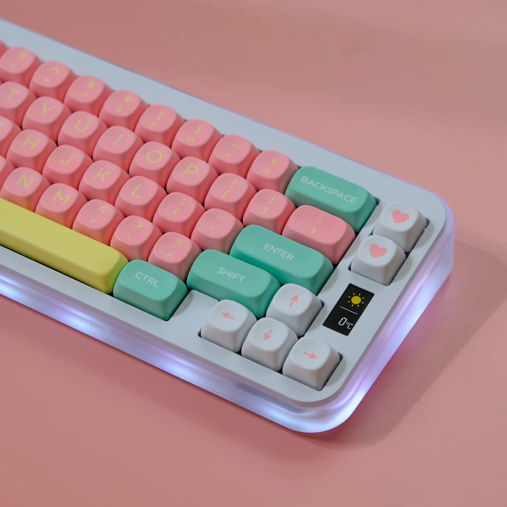 Teclas de piruleta de 132 teclas, perfil XOA MOA, Multicolor, redondo, PBT, tinte Sub para teclado mecánico MX F75 87 61 66 96 98 108 - imagen 4