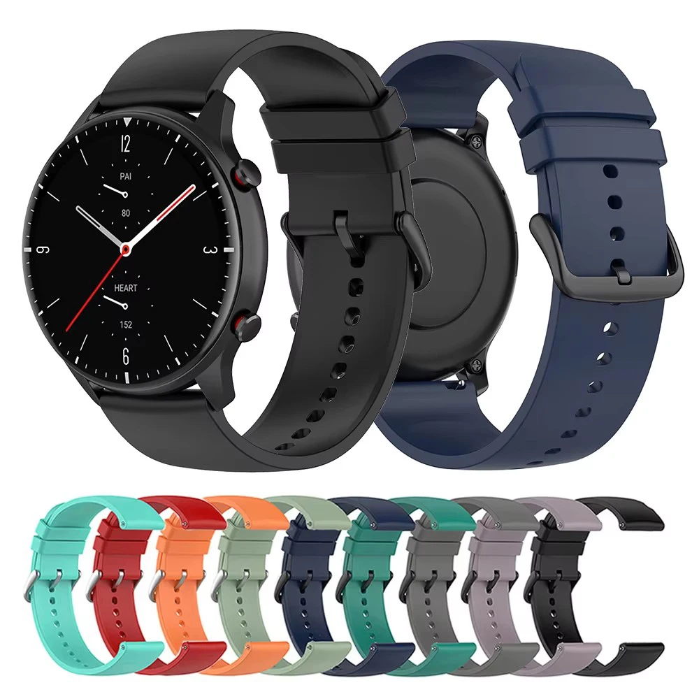 Correa de silicona de 22mm para Huami Amazfit GTR 4/3/2 GTR 47mm Pace Stratos 3 2 2S correa de reloj inteligente para Xiaomi Watch Color 2 S2 S1 S4 - imagen 2