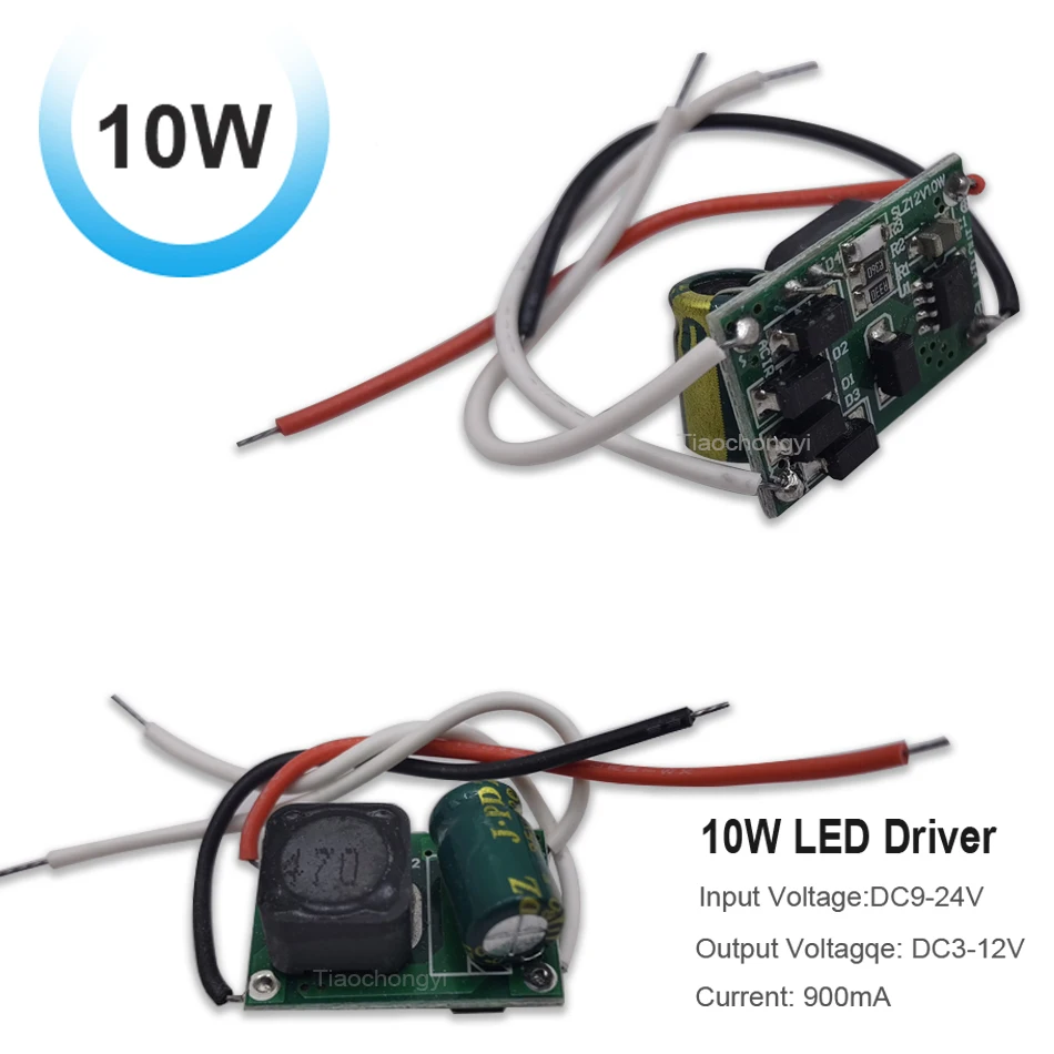 Controlador LED de corriente constante de DC9V-24V a CC, fuente de alimentación de entrada de 10W, 20W, 30W, 50W, blanco, verde, azul - imagen 2