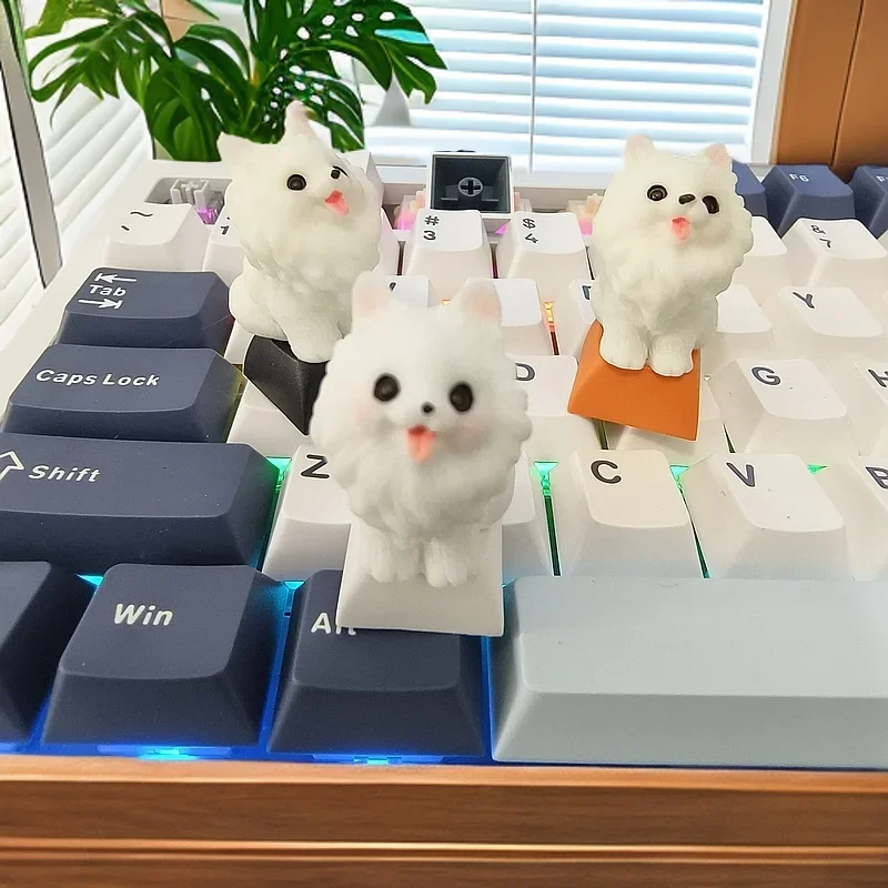 Lindo gato perro personalizado Keycap Artisan Key Caps MX Switch teclas de resina para teclado mecánico tapas PC juguetes adornos regalos de vacaciones - imagen 3
