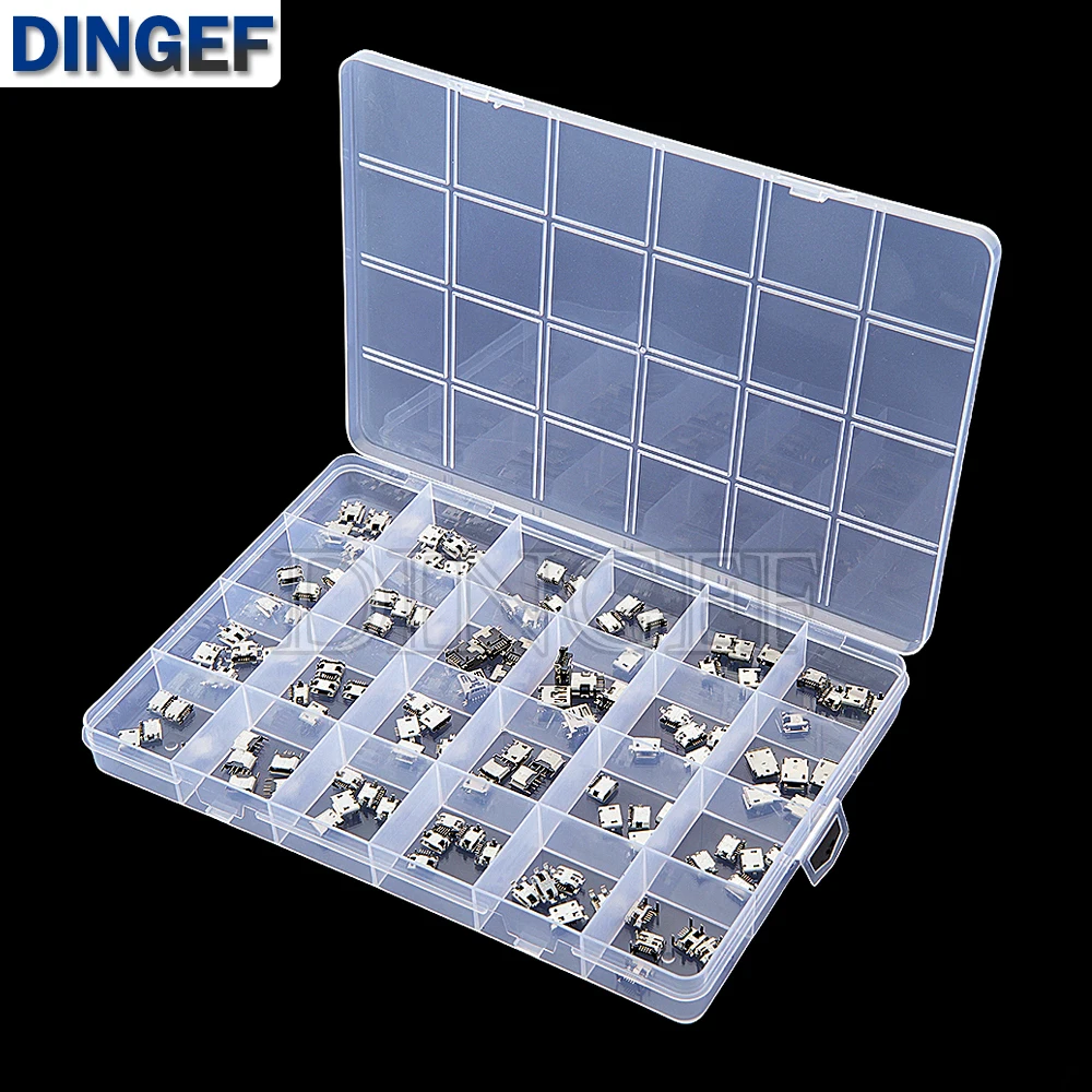 Kit de conectores Micro USB de 120 Uds., 24 modelos, Mini conectores de soldadura Usb hembra Diy para MP3/4/5 Samsung Huawei SMD DIP Socket Kit - imagen 5