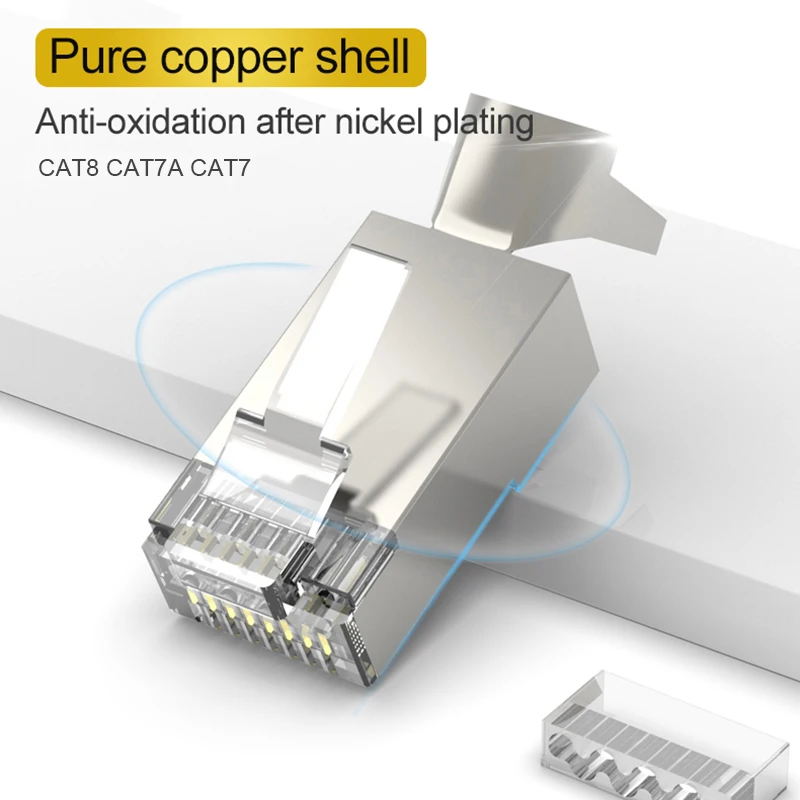 Xintylink Conector RJ45 CAT7 FTP Blindado 8P8C Ethernet - imagen 3