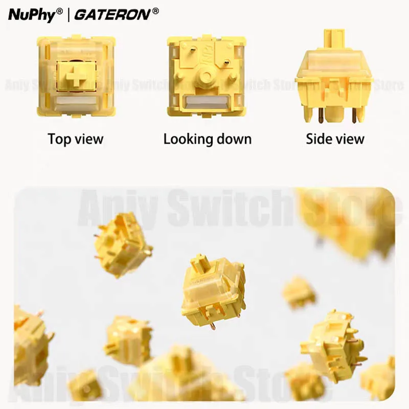 Gateron NuPhy-interruptores de limón táctiles, 5 pines, 55gf, lubricación de fábrica, interruptor de teclado mecánico POM para AULA F75 AJAZZ AK820 - imagen 5