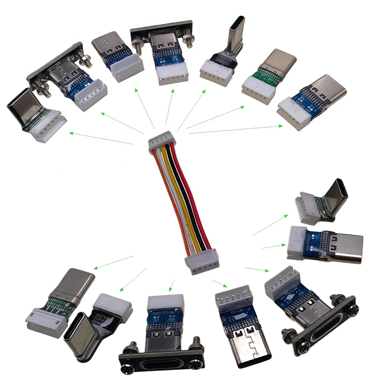 Cable 28AWG tipo c macho a hembra amd macho a macho se puede entregar a cualquier configuración ZH1.5 5/pin 10CM/20cm/30CM/50CM de largo - imagen 2