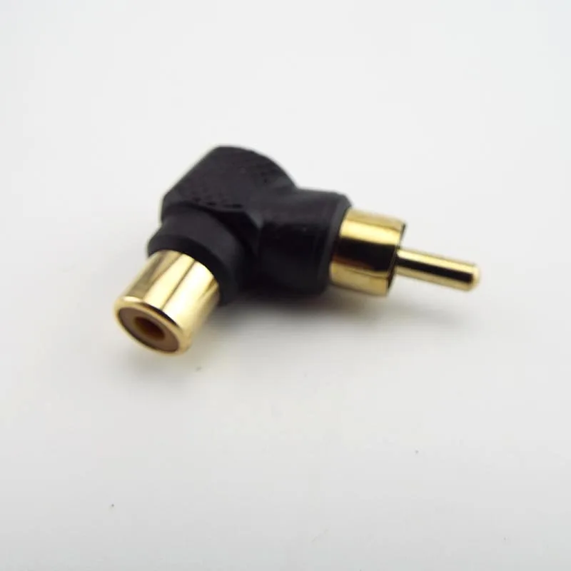 2/4/10 Uds. Adaptadores de enchufe de conector de ángulo recto RCA macho a hembra de 90 grados adaptador de Audio M/F chapado en oro h2 - imagen 3
