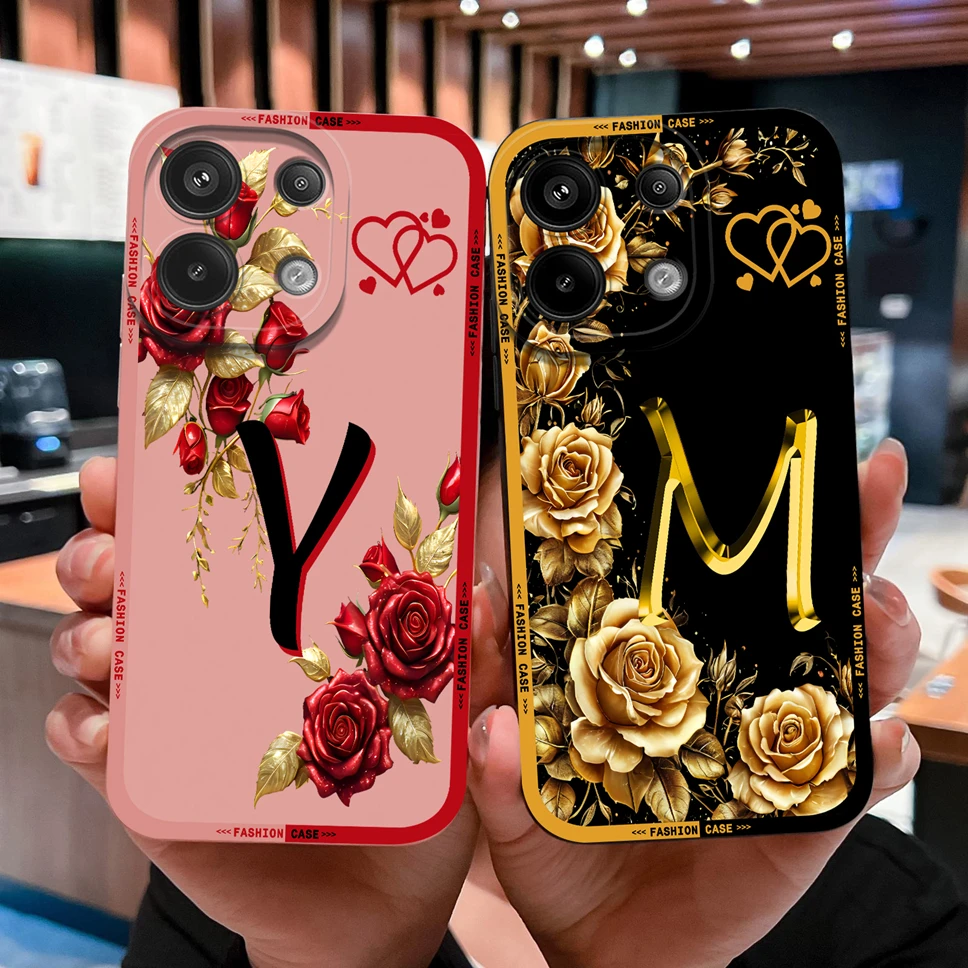 Para Redmi Note 13 Pro Plus 4G 5G funda de teléfono letras de nombre cubierta de silicona líquida suave y lisa para Redmi Note13 parachoques de alta calidad - imagen 2