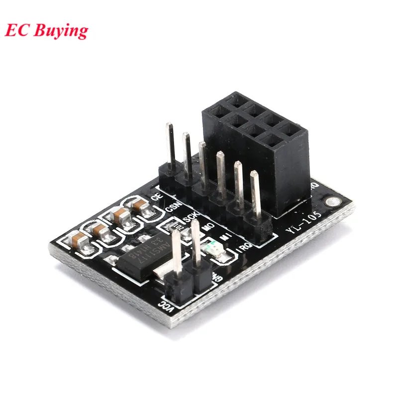 Módulo adaptador inalámbrico Wifi NRF24L01, placa adaptadora de enchufe de 3,3 V para 8 pines para coche Robot arduino, Cable 24L01, 10 Uds./1 Uds. - imagen 4