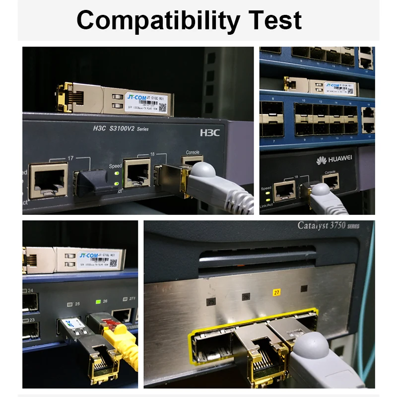 Módulo SFP de cobre 2.5G 10G RJ45 2.5GBase-Tx Ethernet fibra óptica FTTH Compatible con con conmutador Cisco/Mikrotik 100m - imagen 2