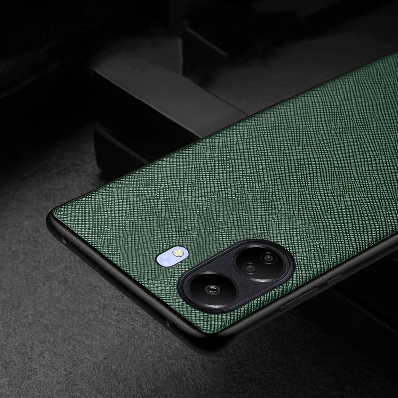 Funda de cuero con patrón cruzado para Xiaomi Redmi 13C, carcasa de lujo para poco c65 - imagen 2