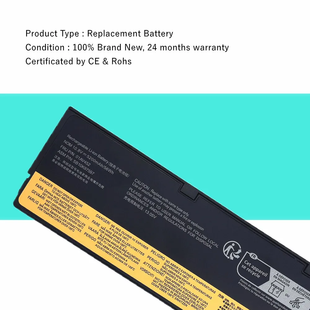 61+ 01AV423 01AV422 01AV424 batería del ordenador portátil para Lenovo ThinkPad T470 T570 A475 A485 T480 T580 P51S P52S 01AV452 01AV490 - imagen 3