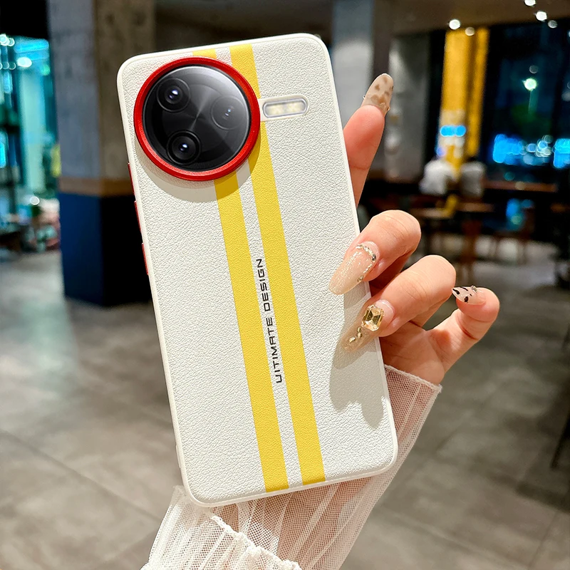 Para Xiaomi POCO F7 Pro funda de lujo de cuero PU Racetrack funda protectora trasera para Xiaomi POCO F7 Ultra F7Pro carcasa de teléfono