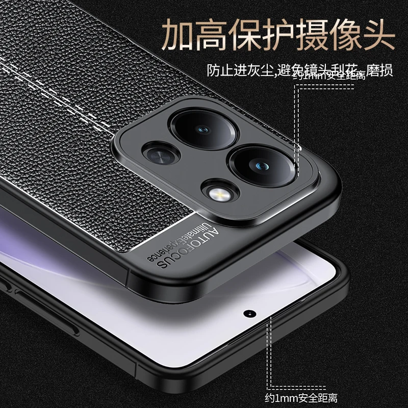 Para Redmi 15C funda Xiaomi Redmi 15C Capas armadura teléfono parachoques trasero a prueba de golpes TPU diseño de cuero suave para Fundas Redmi 15C - imagen 5