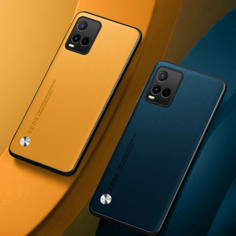 Funda de cuero PU para Vivo Y21 Y21S Y33S, carcasa trasera de silicona mate, a prueba de golpes, protección completa, funda de teléfono para Vivo Y33T Y32 - imagen 3