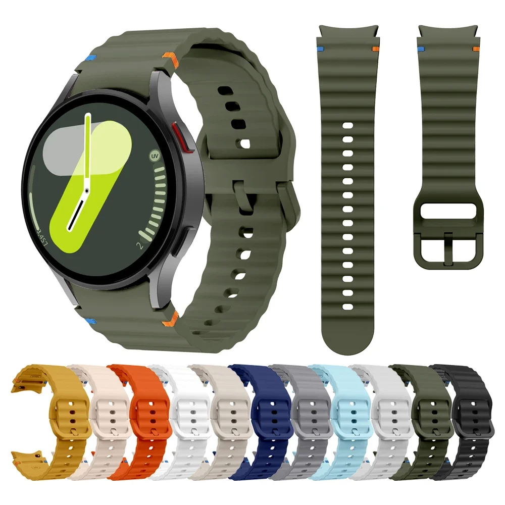 Correa deportiva de silicona sin huecos para Samsung Galaxy Watch 7, 6, 5Pro, 4 FE Classic, 47, 43/45, 44mm, 40mm