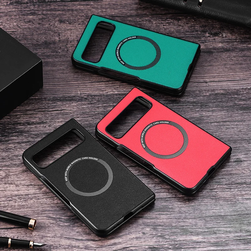 Funda plegable magnética de cuero PU para cámara de carga inalámbrica, funda protectora para Google Pixel 9 Pro, Magsafe, 2 Fold2 - imagen 3