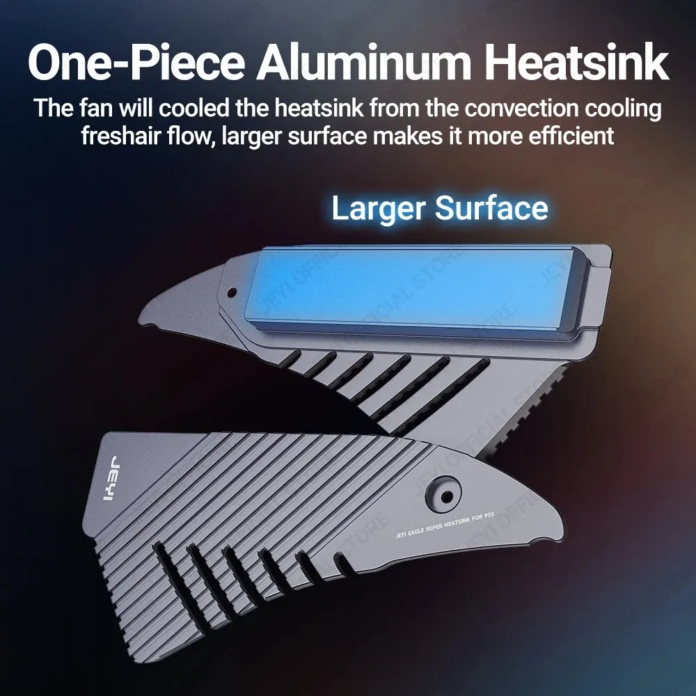 Disipador de calor JEYI PS5 M.2, almohadillas térmicas de disipación de calor de enfriador de aluminio sólido de área grande para Playstation 5 PCIe 4,0 M.2 NVMe - imagen 4