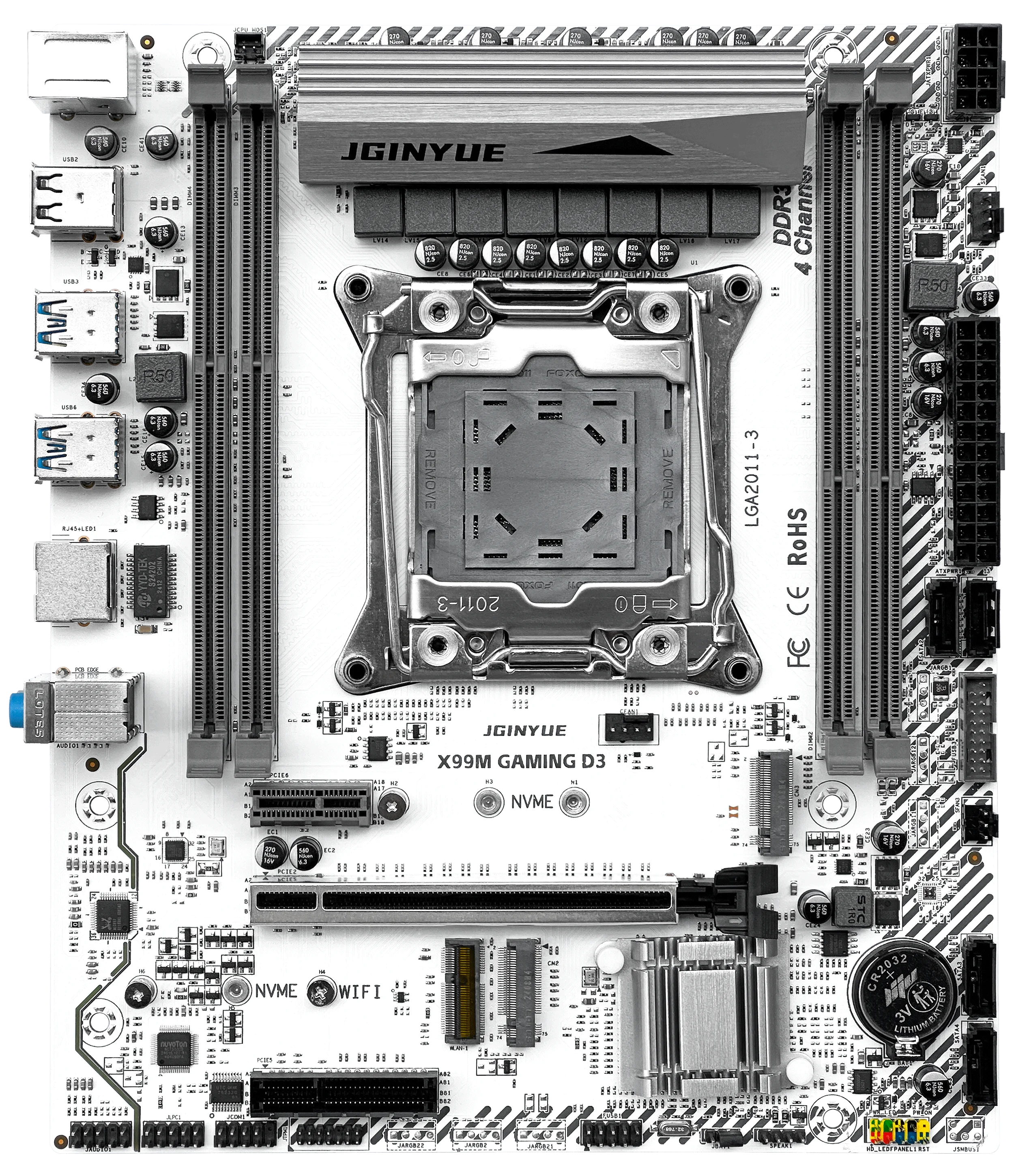 Placa base serie JGINYUE X99M, 6 tipos de placa base para ordenador, compatible con placa base procesador serie INTEL LGA2011-3 PIN, 1 ud. - imagen 4