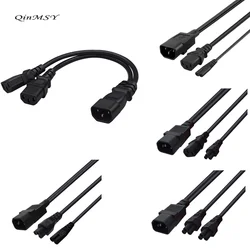 Cable Alimentación IEC C14 con Salidas C7 y C13 Negro