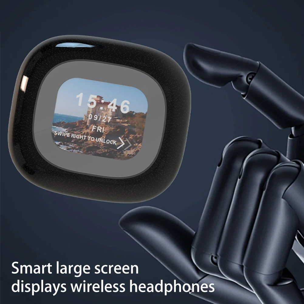 Auriculares deportivos con gancho para la oreja, compatibles con Bluetooth 5,3, auriculares deportivos con cancelación de ruido, pantalla táctil a Color para entrenamiento, Yoga y correr - imagen 3