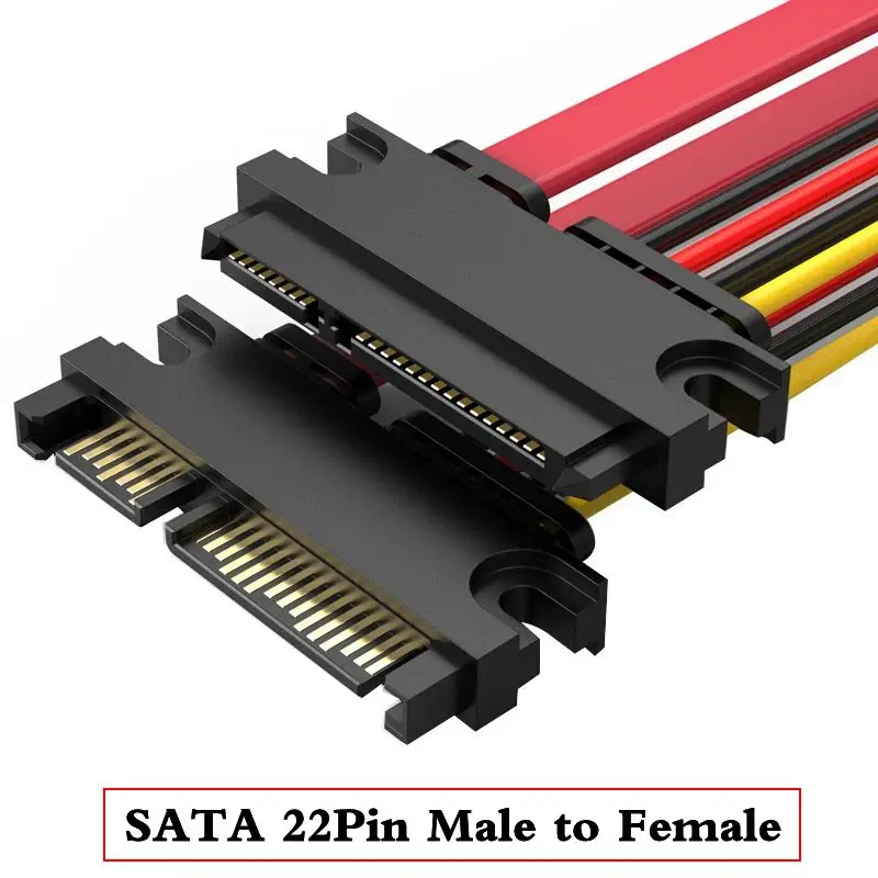 Cable de datos de alimentación de puerto serie SATA 7 + 15 pines macho a macho extensión de disco duro SATA22Pin macho a macho 10cm 30cm 50cm - imagen 3