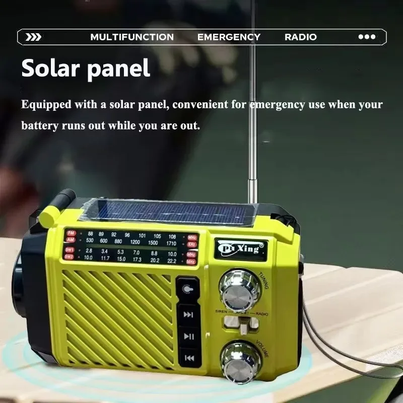 Radio retro de todas bandas con altavoces Bluetooth inalámbricos, carga solar y multimodo, batería de larga duración y múltiples modos de reproductor - imagen 4
