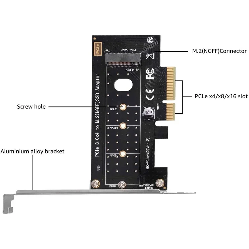 NGFF M2 NVME SSD a PCI Express PCIe 30 X4 tarjeta de expansión del controlador Host tarjeta adaptadora MKey SSD con soporte de perfil bajo - imagen 5