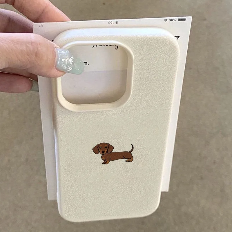 Funda de teléfono para Xiaomi Redmi Note 14 Pro Plus 5G 14 13 12 11 10 15C 14C 13C minimalista marrón patrón de perro salchicha TPU funda de silicona - imagen 2