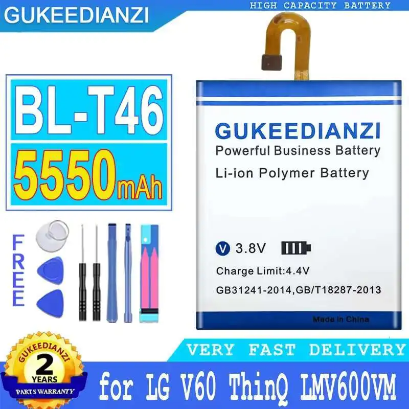 Fuente de alimentación confiable para LG V60 Thinq LMV600VM V600VM V600QM5 batería de teléfono móvil 5550Mah BL-T46