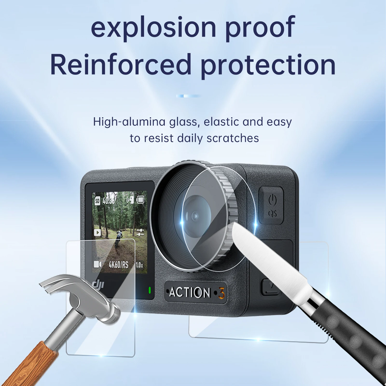 Vidrio Templado DJI Osmo Action 3 – Protector Lente Antigolpes - imagen 4