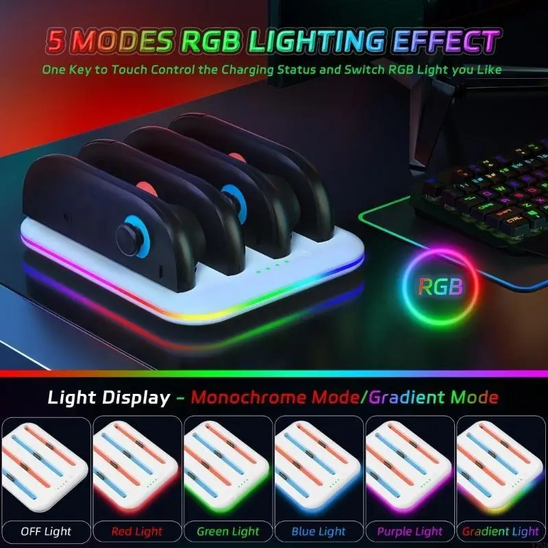 Illuminates Consols Controlador Cargando Dock Wall Mount Design 4 Slot Cargador rápido Adecuado para 2 Juego y3nd - imagen 4